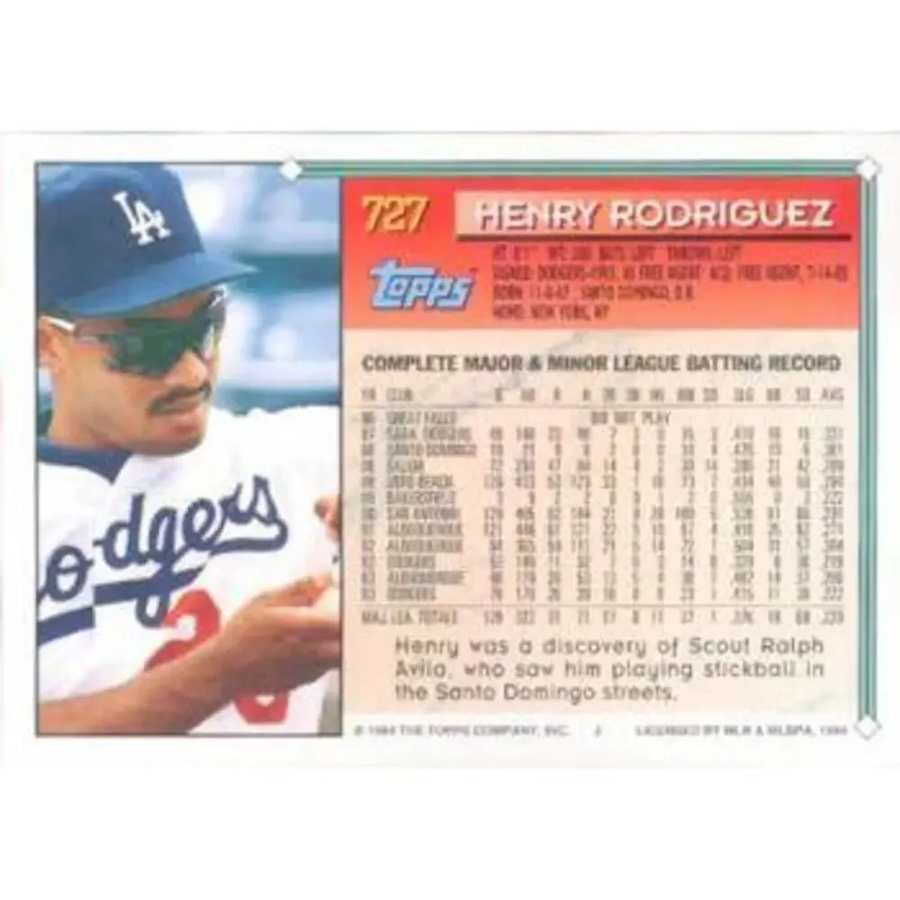 1994 Topps Henry Rodriguez # 727 Los Angeles Dodgers